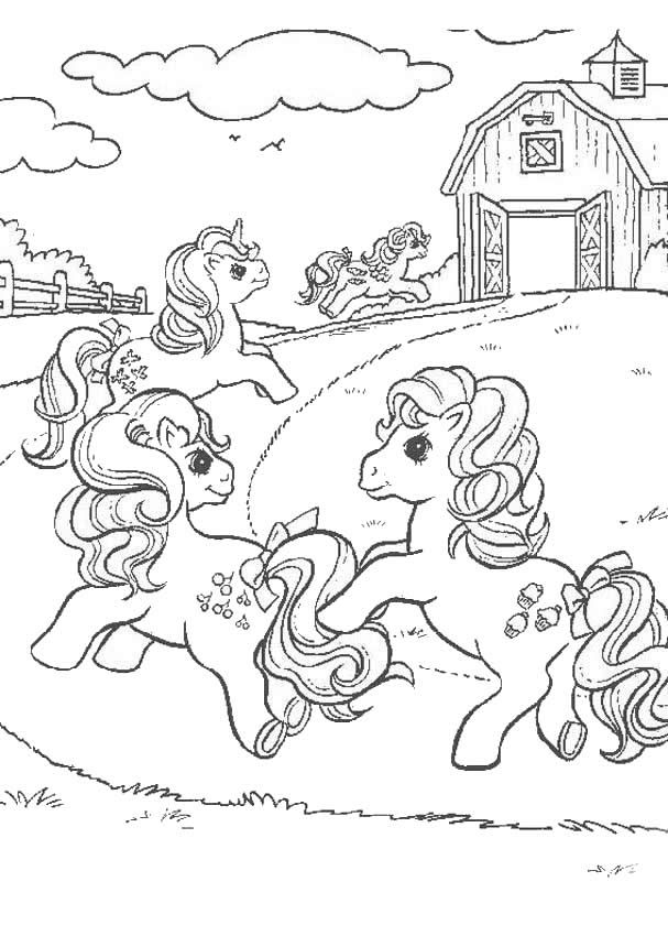 (^_^) MY LITTLE PONY coloring pages – Ponies having a picnic Wallpaper